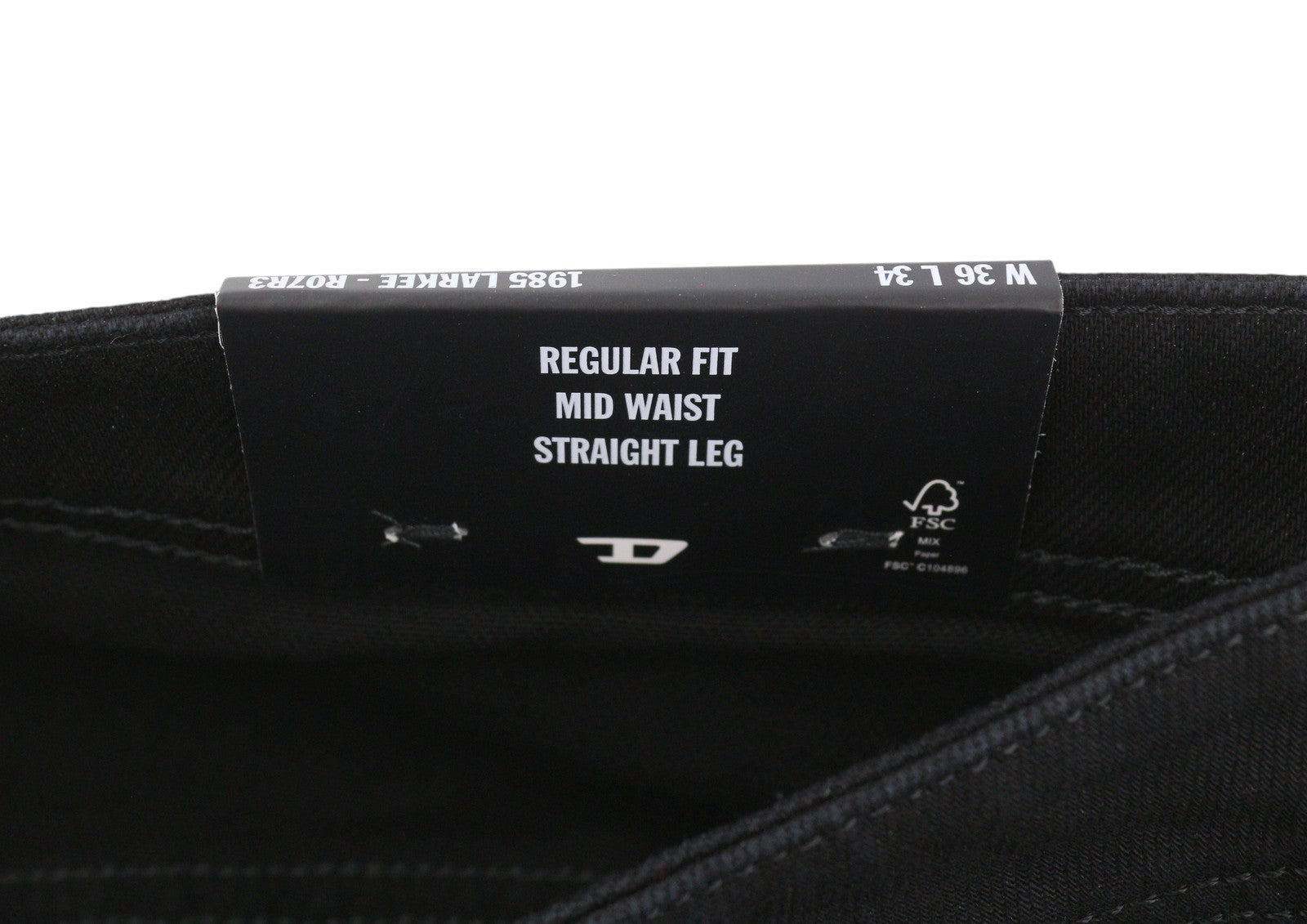 DIESEL 1985 Larkee R07R3 Men Jeans W36/L34 Regular Fit Straight Leg Mid Waist