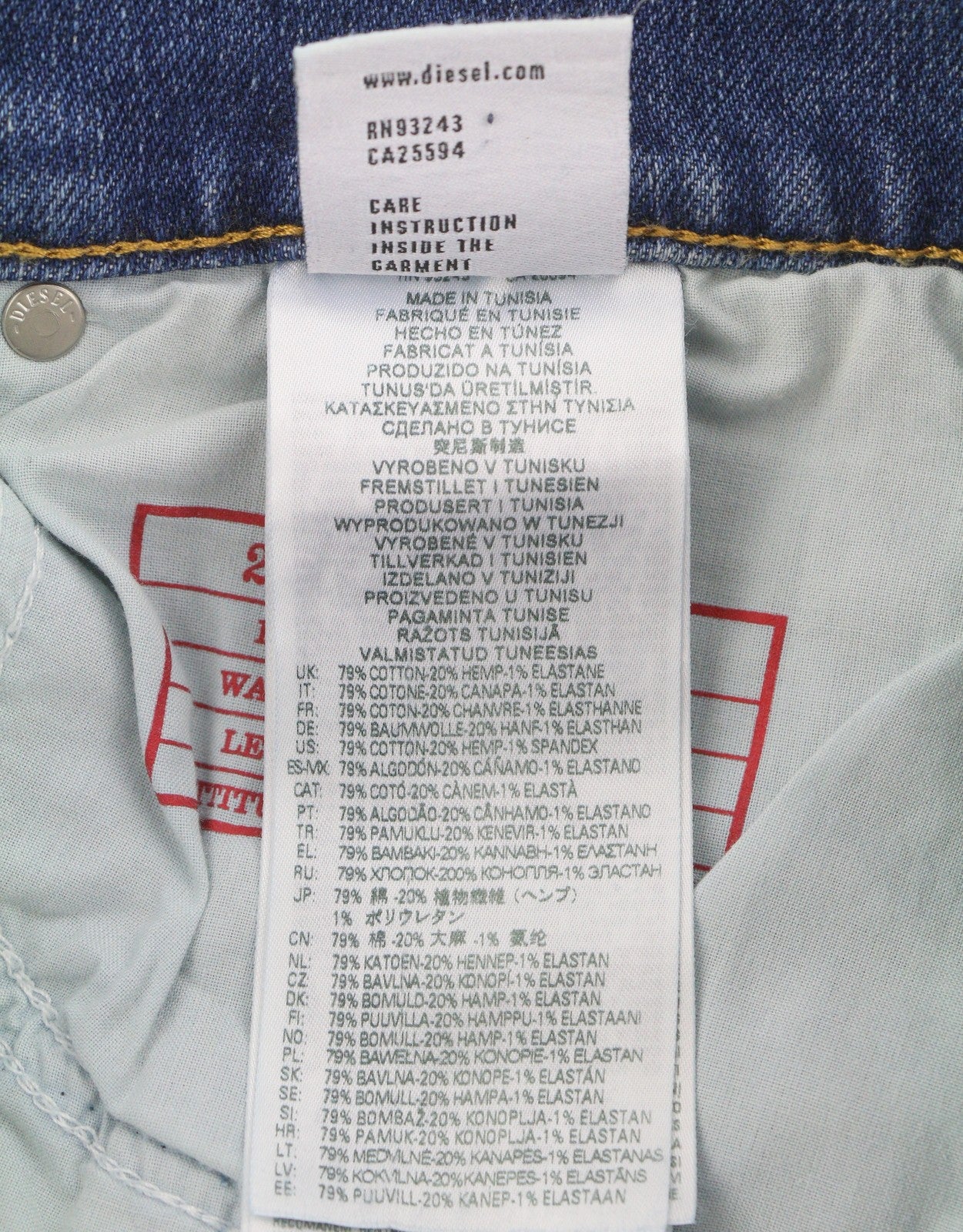 DIESEL 2019 D-Strukt 007L Men Jeans W32/L34 Blue Whiskers Faded Slim Fit RRP195