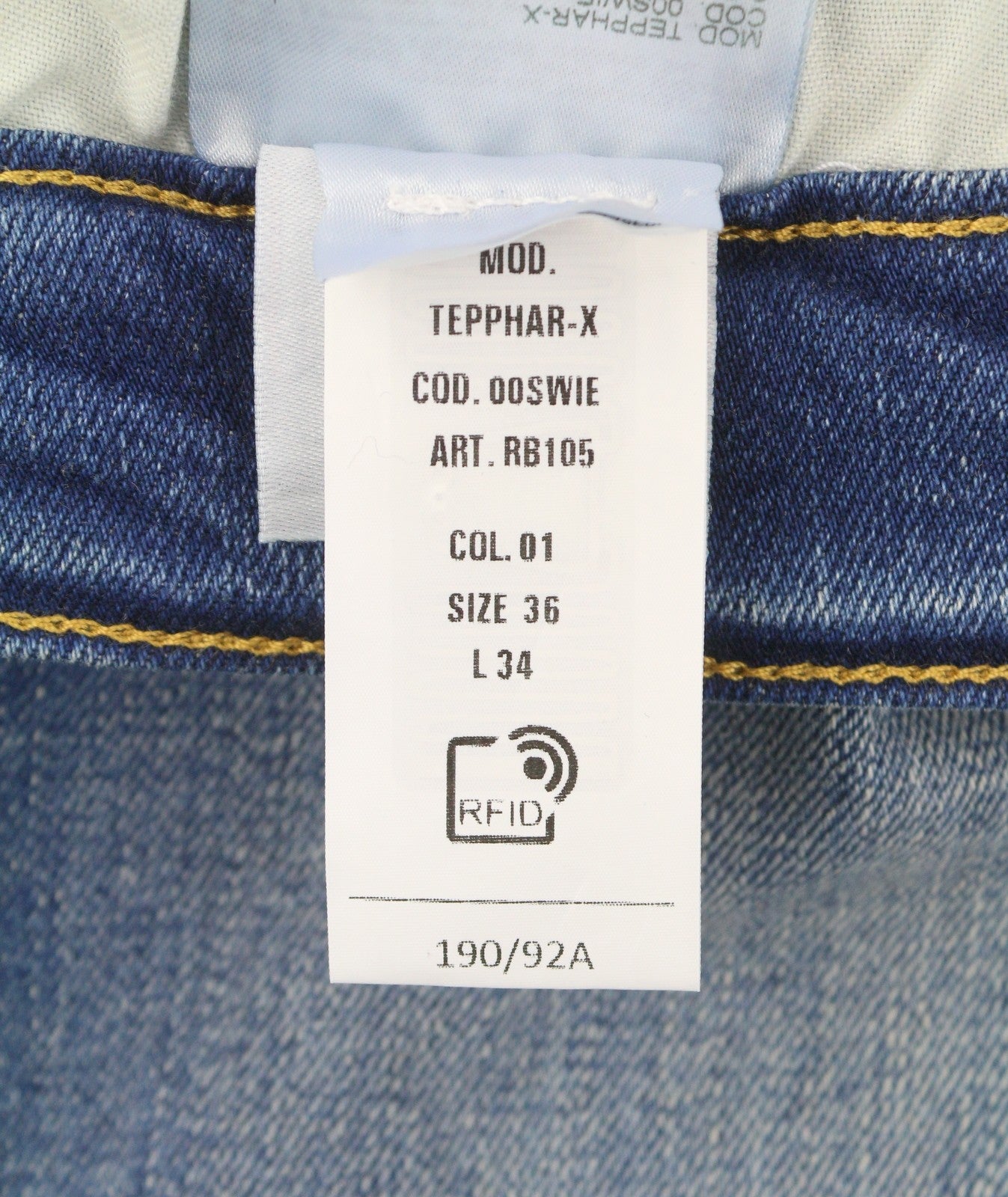 DIESEL Tepphar RB105 Men Jeans W36/L34 Blue Whiskers Faded Slim Fit RRP175