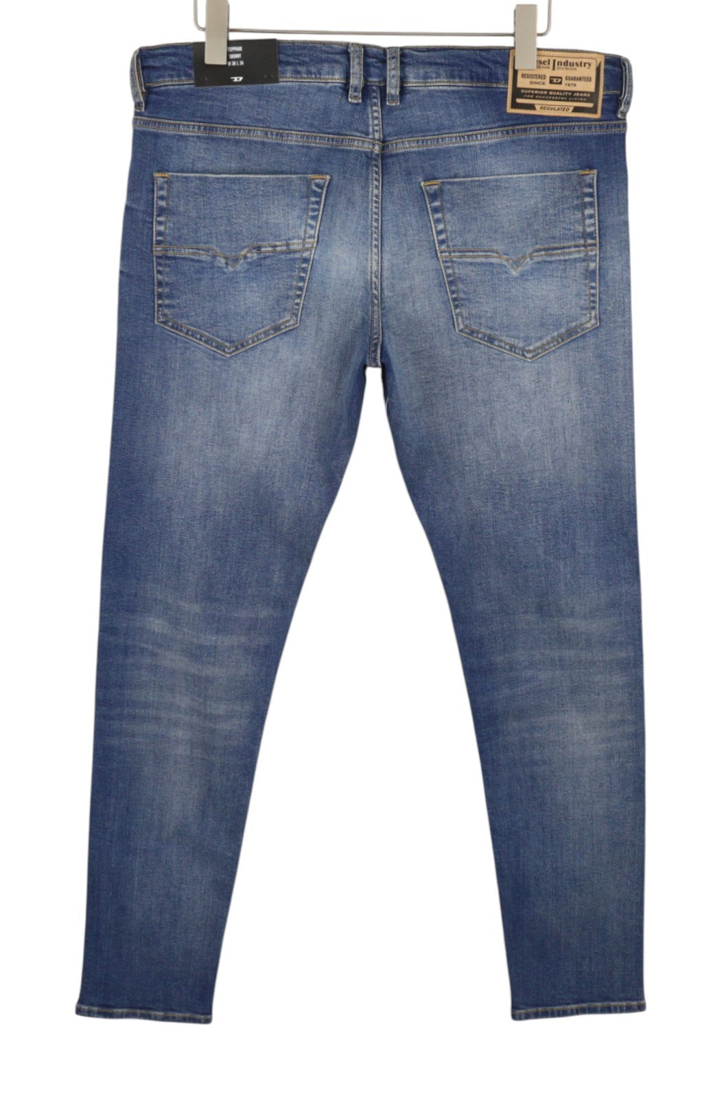 DIESEL Tepphar RB105 Men Jeans W36/L34 Blue Whiskers Faded Slim Fit RRP175