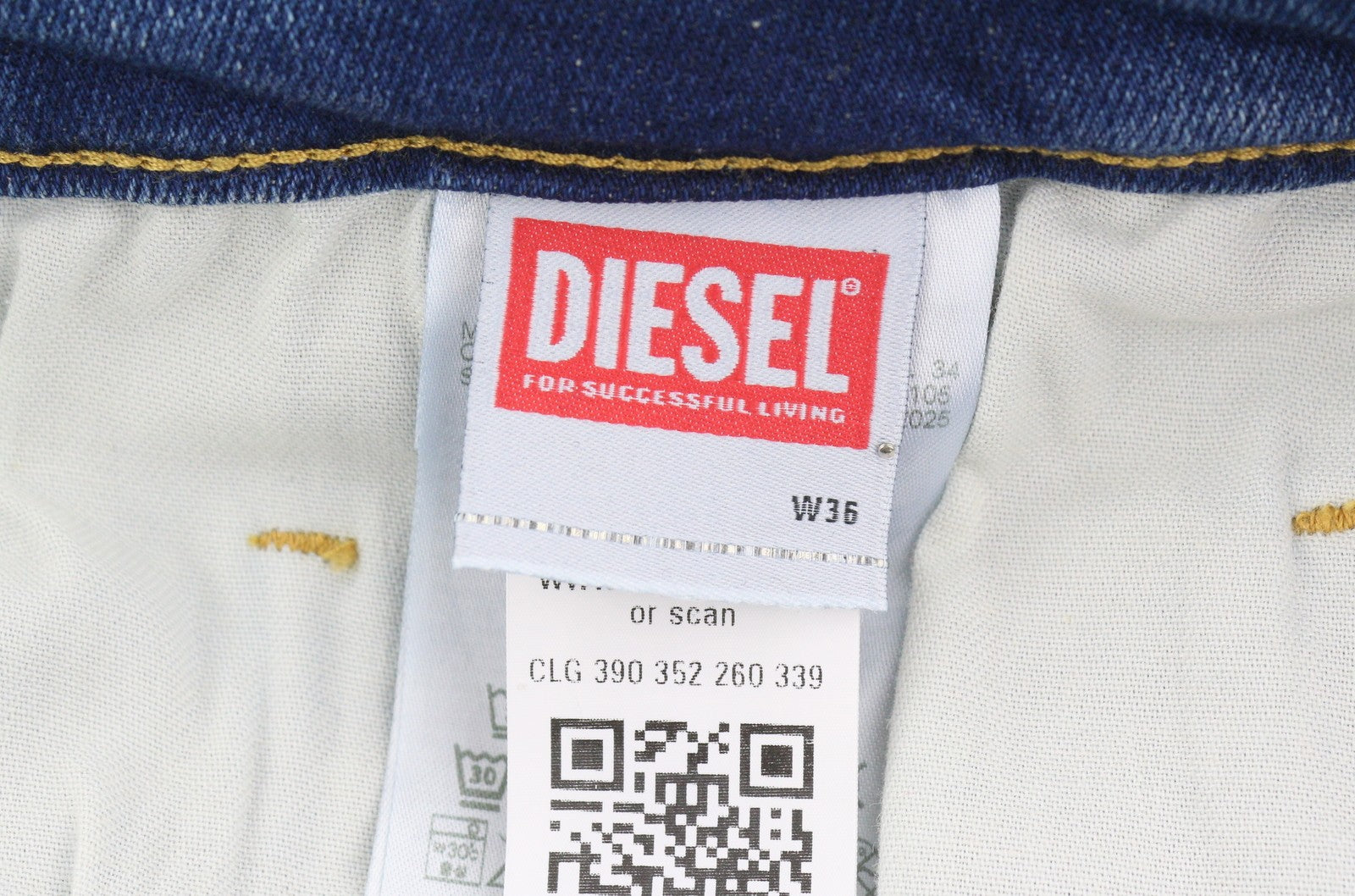 DIESEL Tepphar RB105 Men Jeans W36/L34 Blue Whiskers Faded Slim Fit RRP175