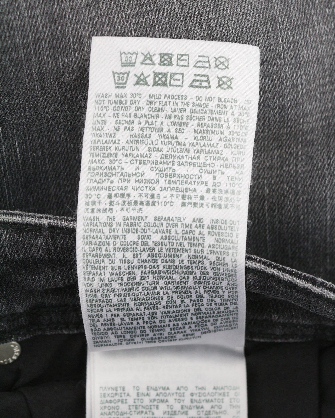 DIESEL 1985 Larkee 09H29 Men Jeans W36/L32 Black Whiskers Faded Regular Straight