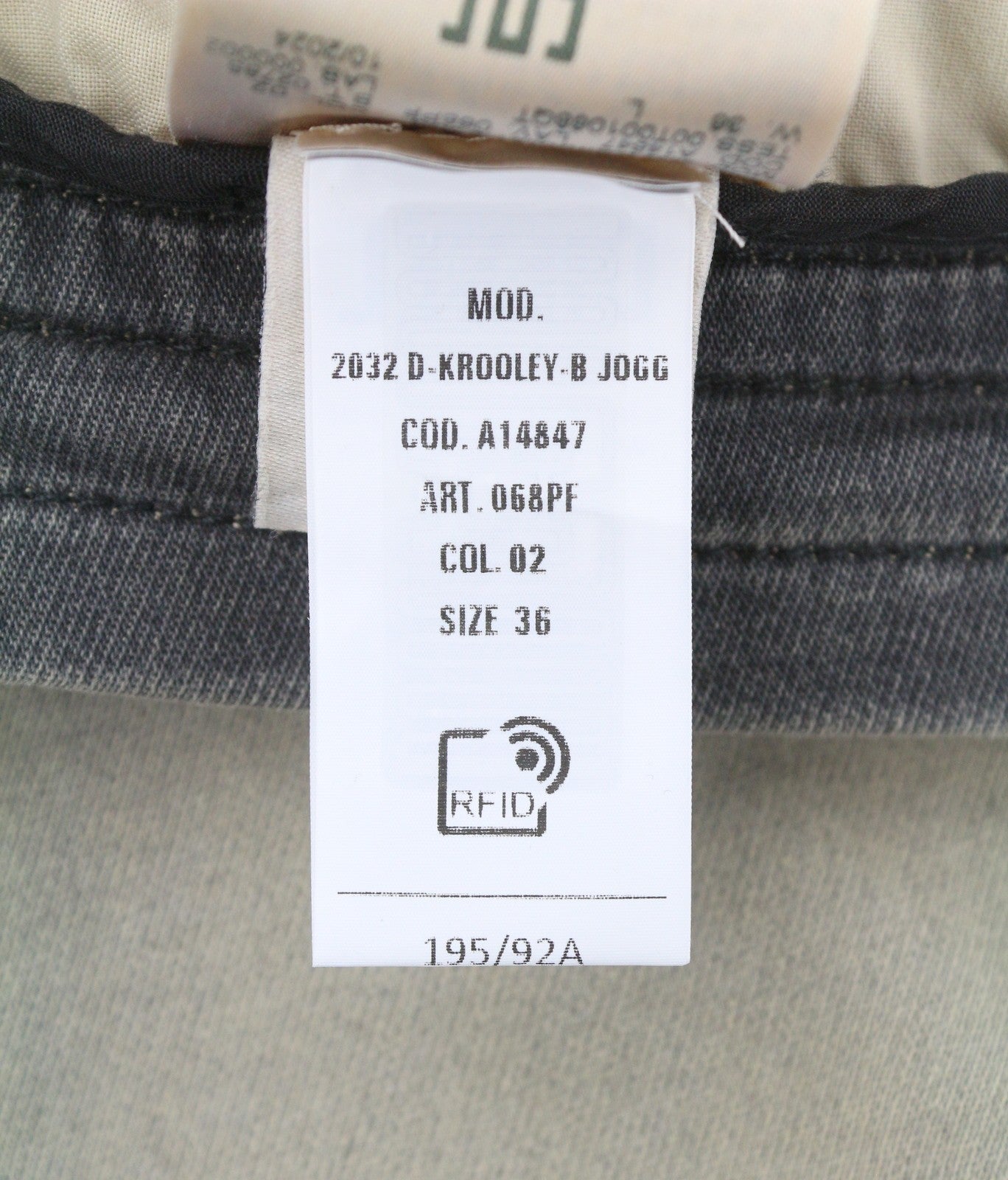 DIESEL 2032 D-Krooley-B Jogg 068PF Men Jeans W36 Grey Faded Distress RRP325