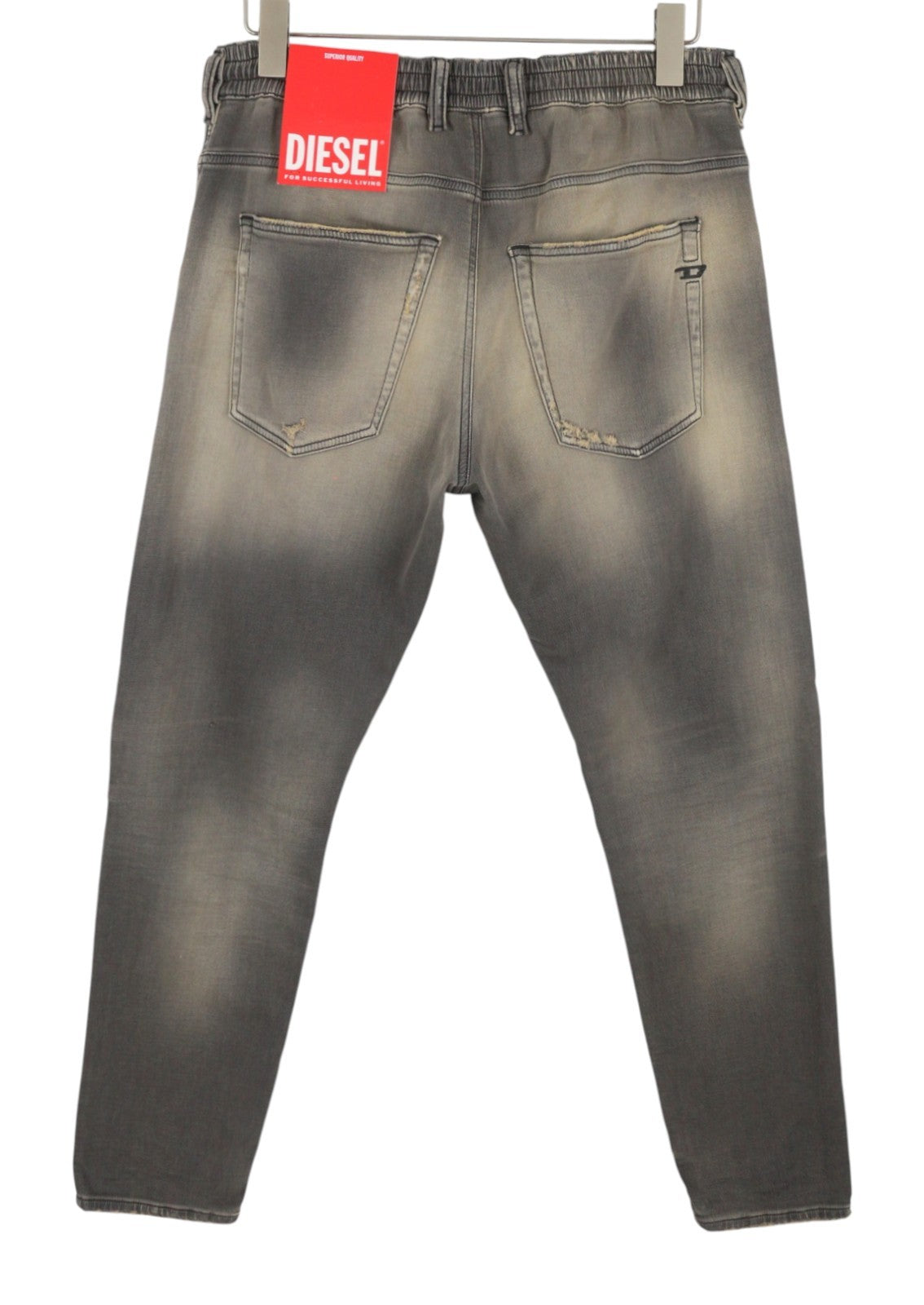 DIESEL 2032 D-Krooley-B Jogg 068PF Men Jeans W36 Grey Faded Distress RRP325