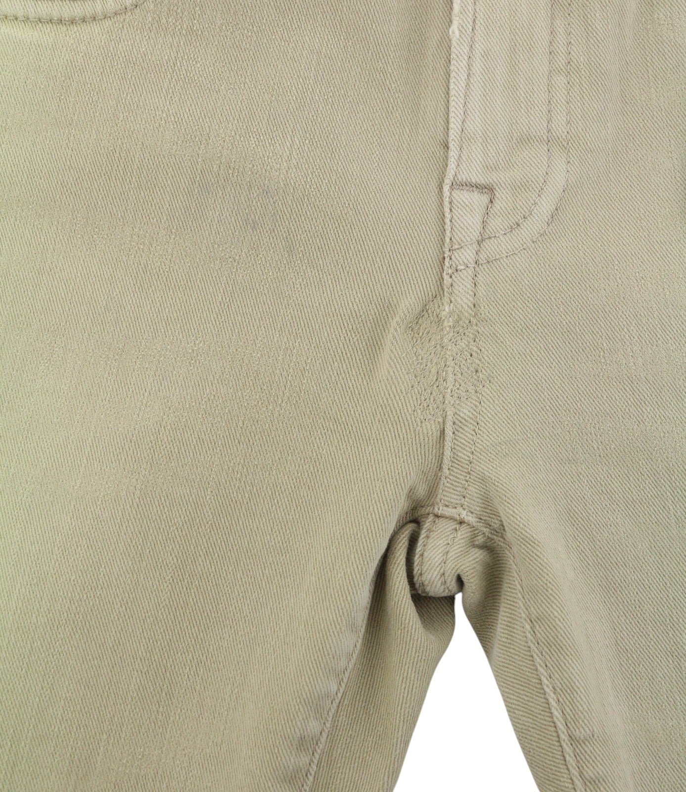 R13 Boy Straight Women Jeans 30 Khaki Stretch Faded Cropped Zip Fly