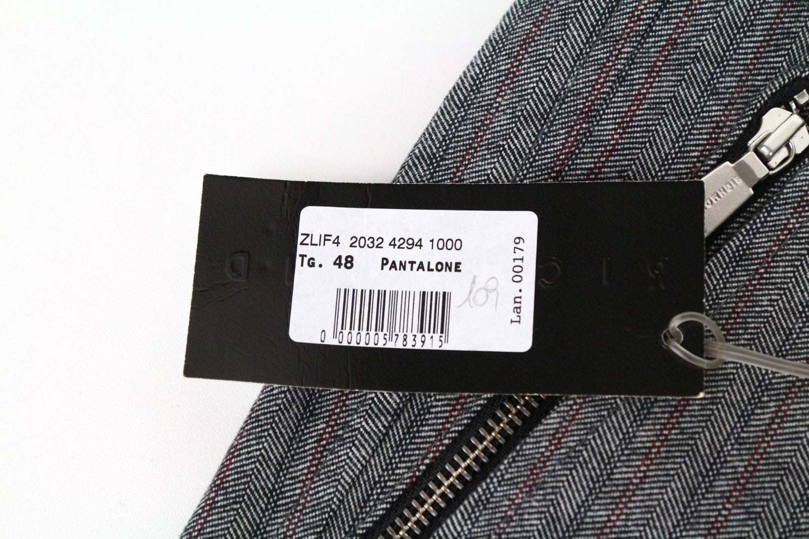 RICHMOND Men Trousers 48 W37 Grey Pure Cotton Striped Pattern Button-Fly