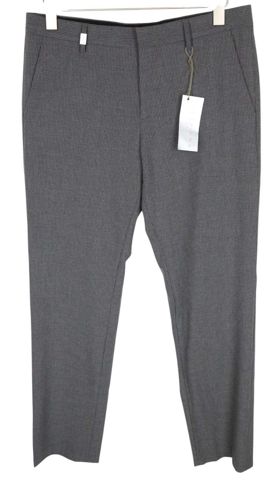 RICHMOND Men Trousers 48 W35 Grey Pure Wool Stripe Patterns Classic