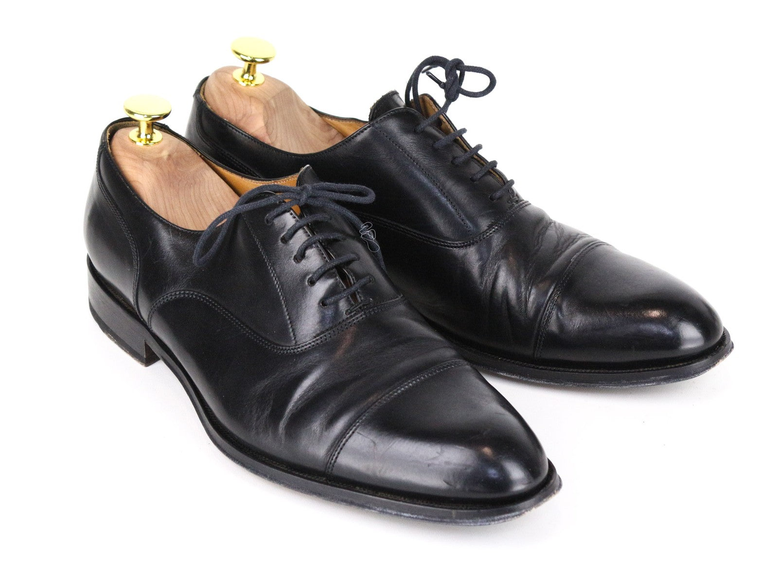 SUITSUPPLY Men Formal Shoes EU41 Black Genuine Leather Laced Low-Top Classic