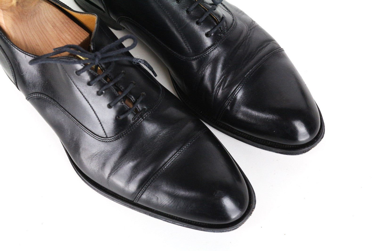 SUITSUPPLY Men Formal Shoes EU41 Black Genuine Leather Laced Low-Top Classic