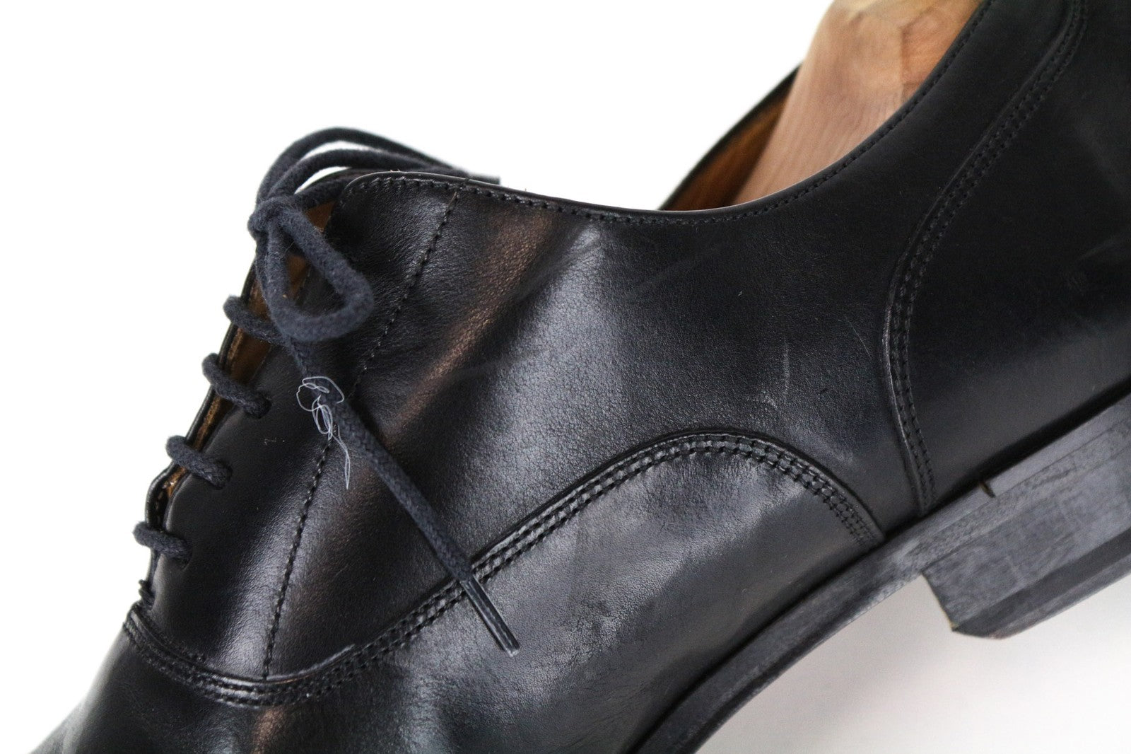 SUITSUPPLY Men Formal Shoes EU41 Black Genuine Leather Laced Low-Top Classic