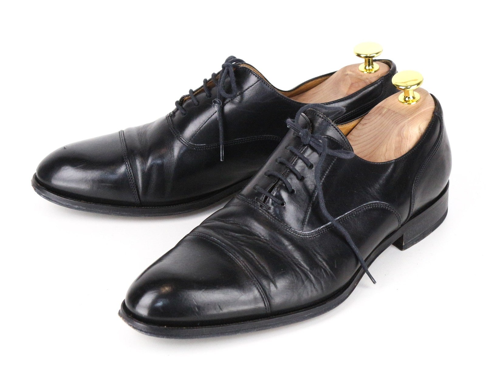 SUITSUPPLY Men Formal Shoes EU41 Black Genuine Leather Laced Low-Top Classic