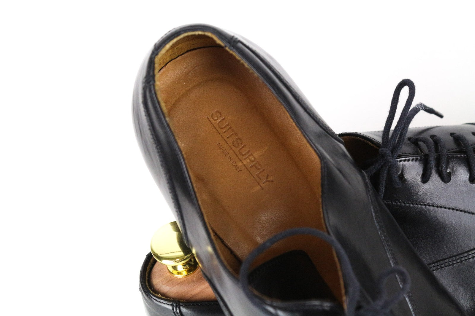 SUITSUPPLY Men Formal Shoes EU41 Black Genuine Leather Laced Low-Top Classic
