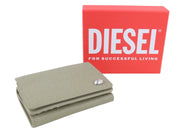 DIESEL Tri-Fold Coin Women Wallet OS Grey Genuine Leather Patterned RRP210