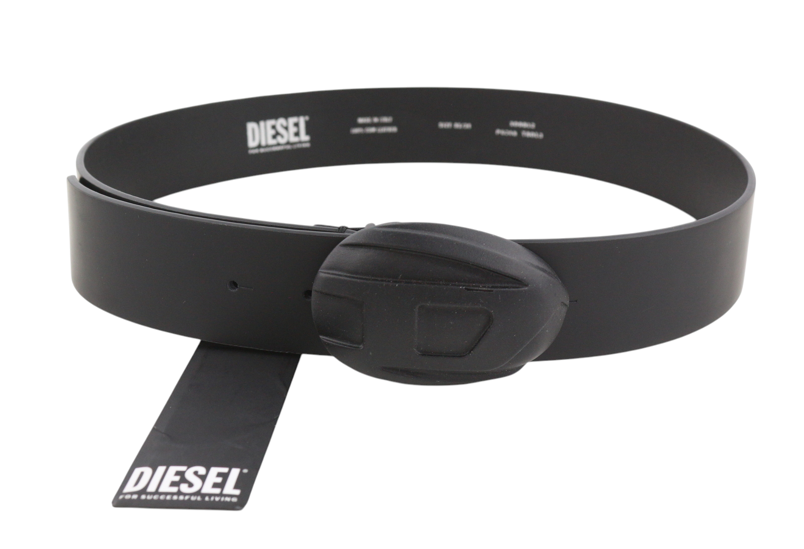 DIESEL 1DR-POD B-1DR POD 40 Men Belt 85 CM Black Leather Press Stud RRP175