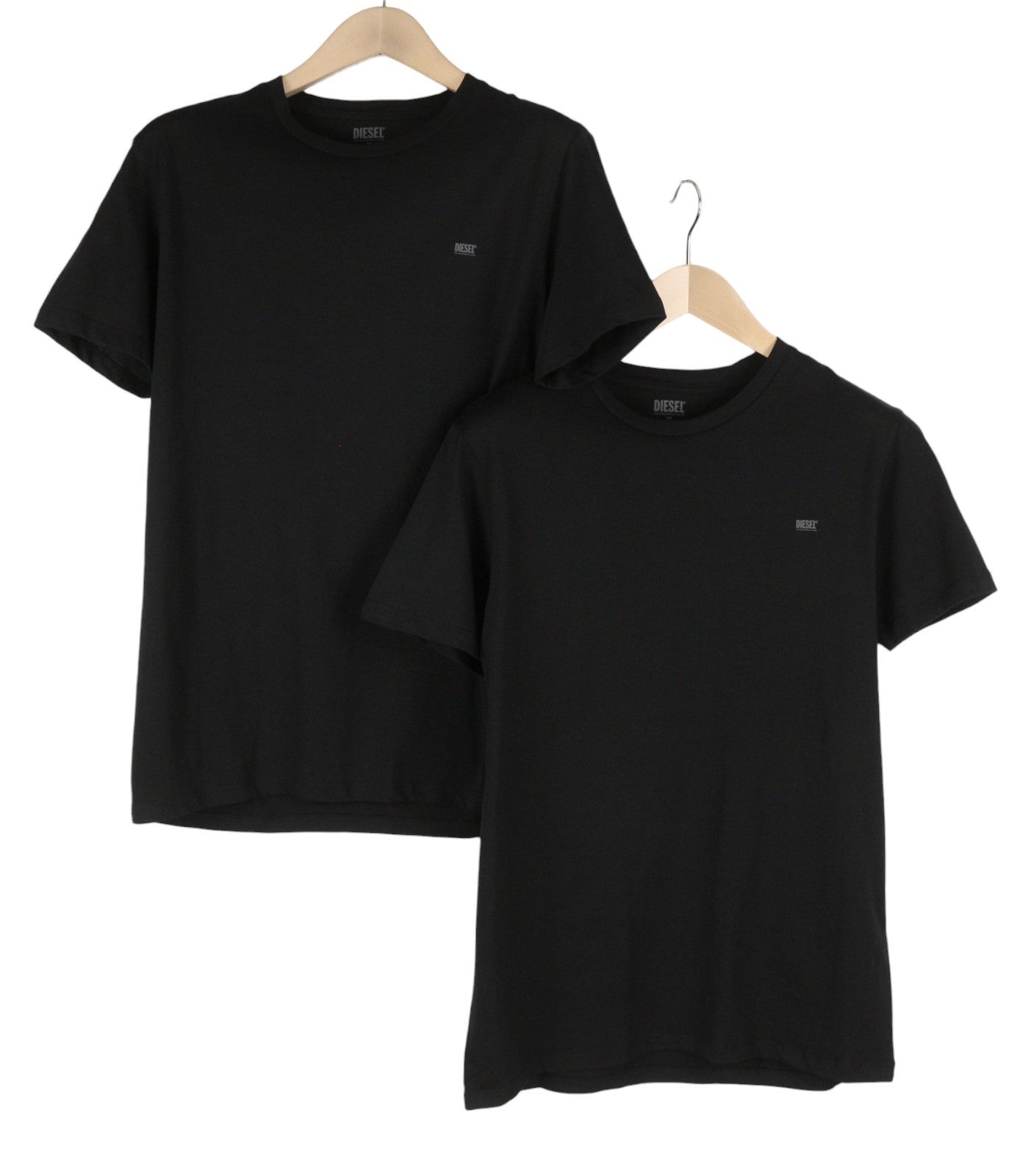 DIESEL UMTEE-Randal-Tube-Twopack Men T-Shirt M Black Tricot Slim Short Sleeve