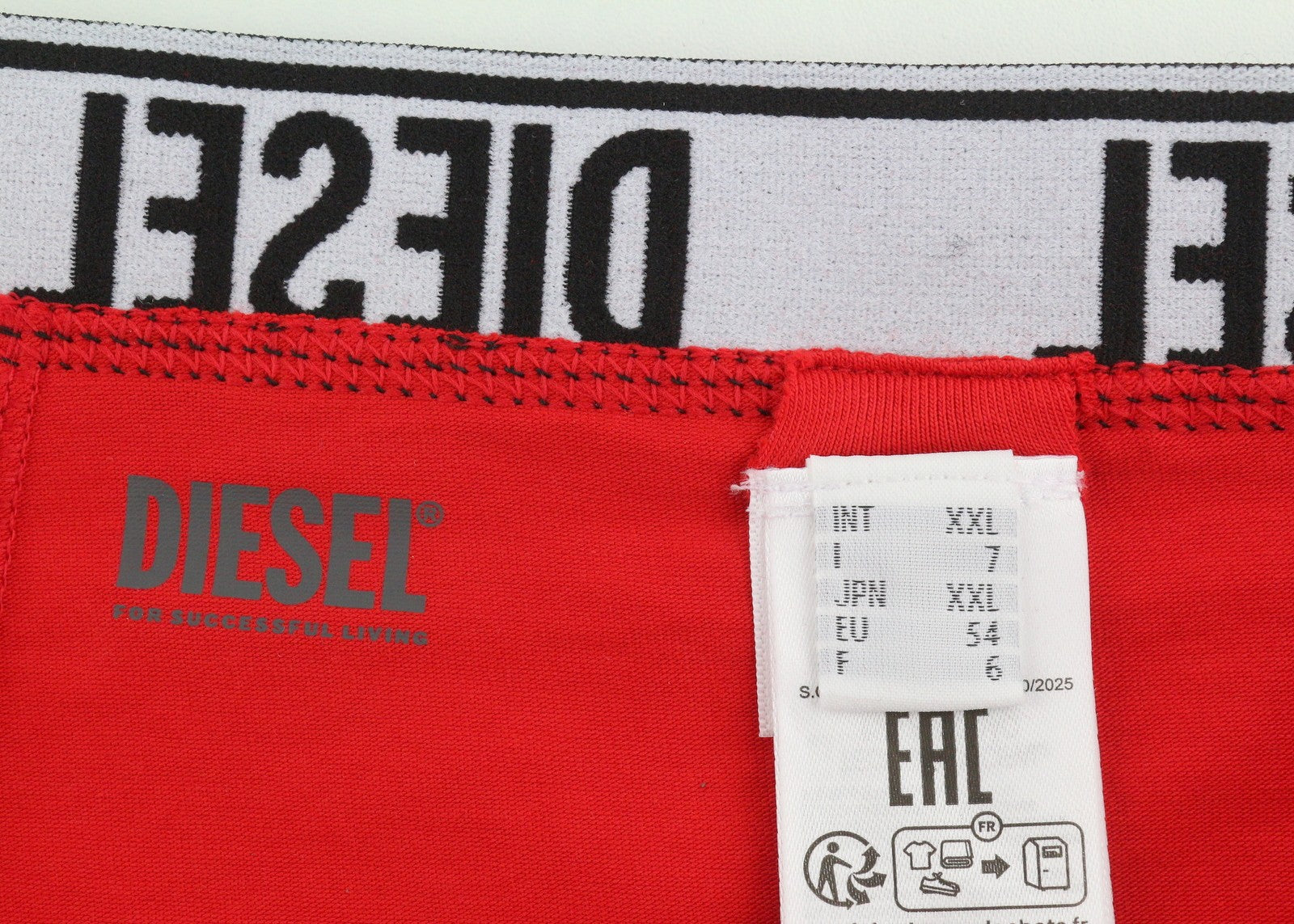 DIESEL UMBX-Shawnthreepack-RG Men Underwear 2XL Elastic Waist Trunks Boxer 3PC