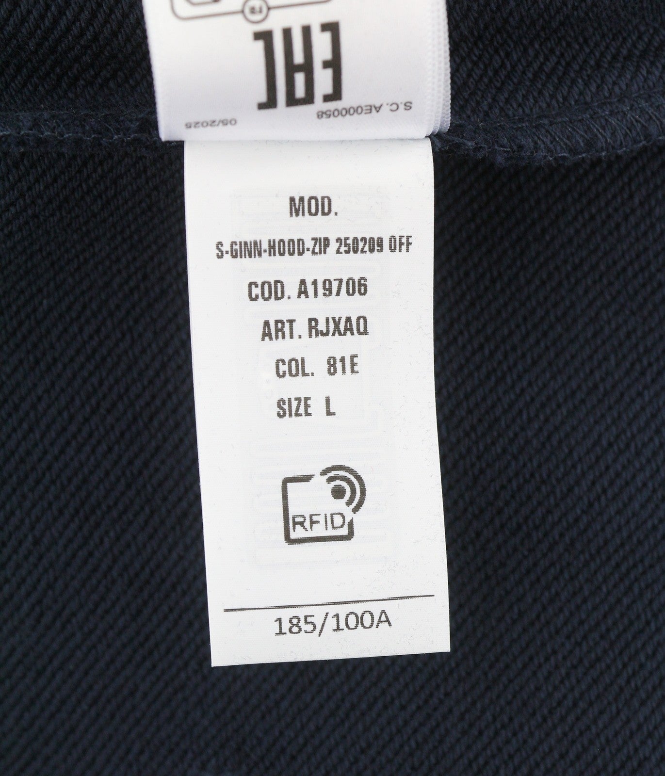 DIESEL S-Ginn-Hood-Zip 250209 Off Men Hoodie L Dark Blue Cotton Full Zip RRP175