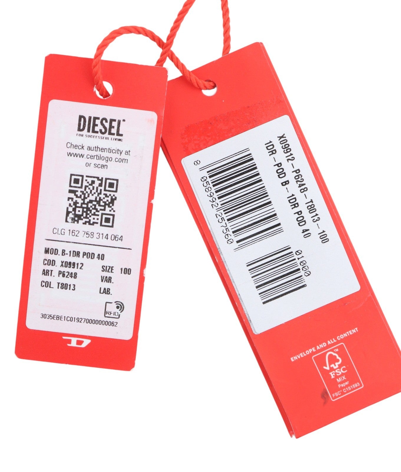 DIESEL 1DR-POD B-1DR POD 40 Men Belt 100 CM Leather Press Stud Buckle RRP175