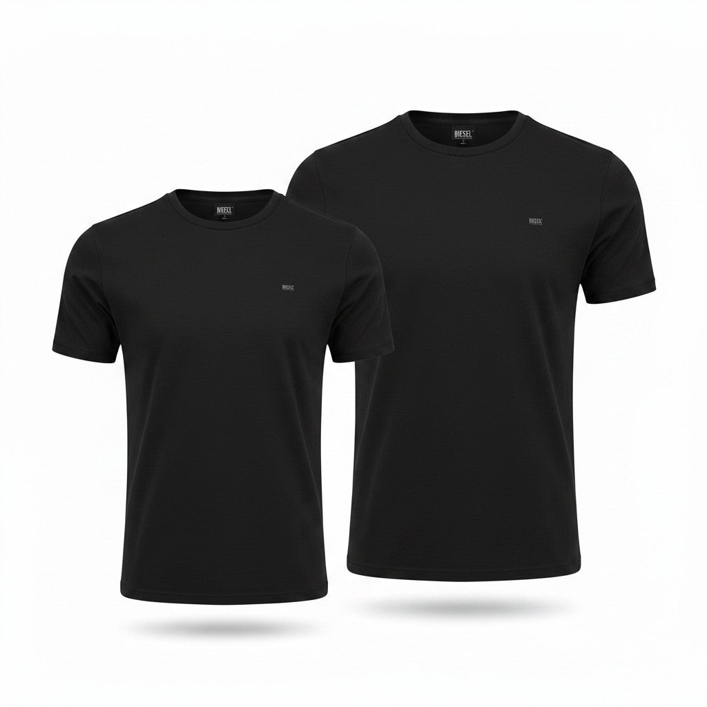 DIESEL UMTEE-Randal-Tube-Twopack Men T-Shirt XL Black Tricot Slim Short Sleeve