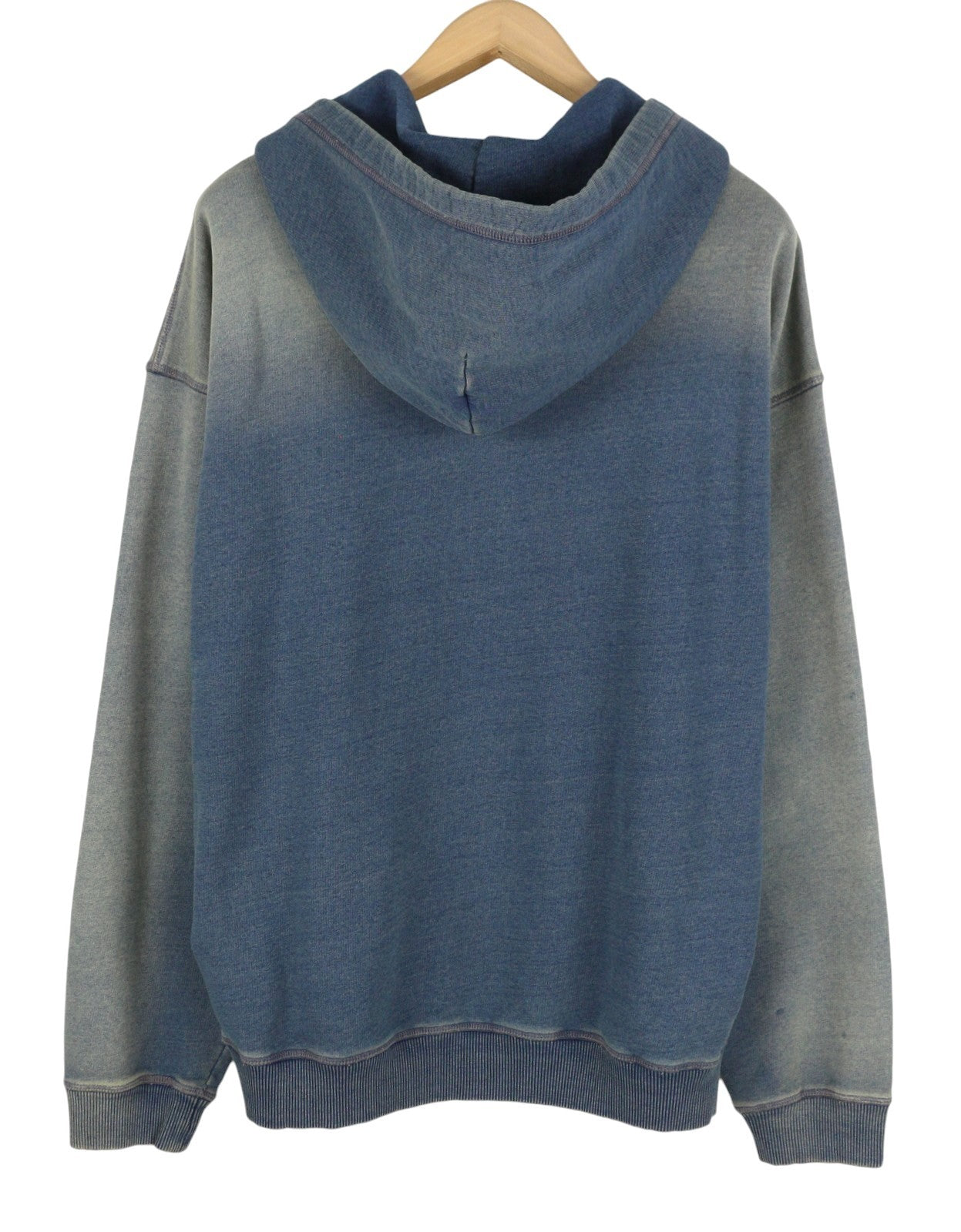 DIESEL S-Boxt-Hood-R6 Men Hoodie L Blue Washed Kangaroo Pocket Pull On RRP250