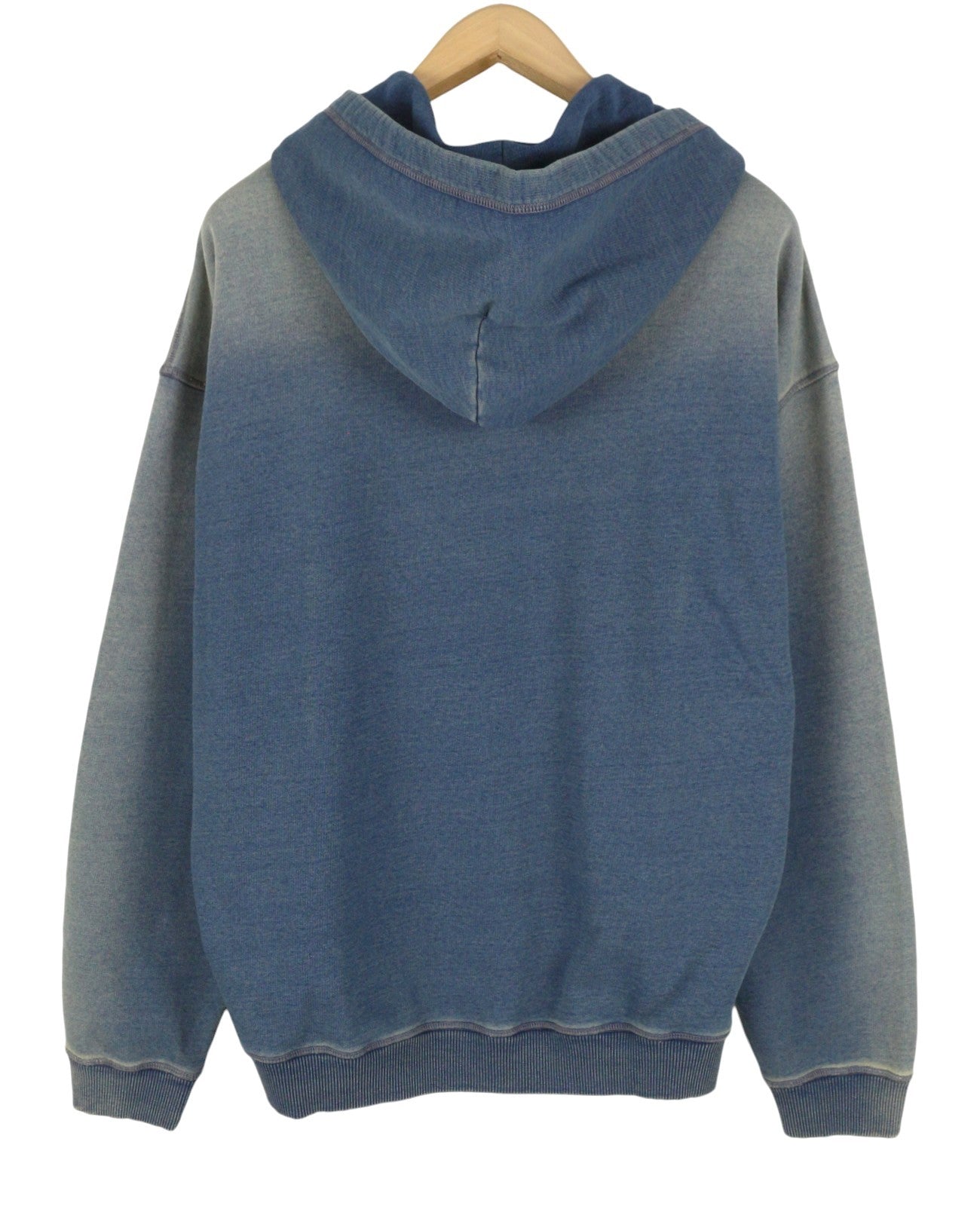 DIESEL S-Boxt-Hood-R6 Men Hoodie L Blue Faded Kangaroo Pocket Pull On RRP250