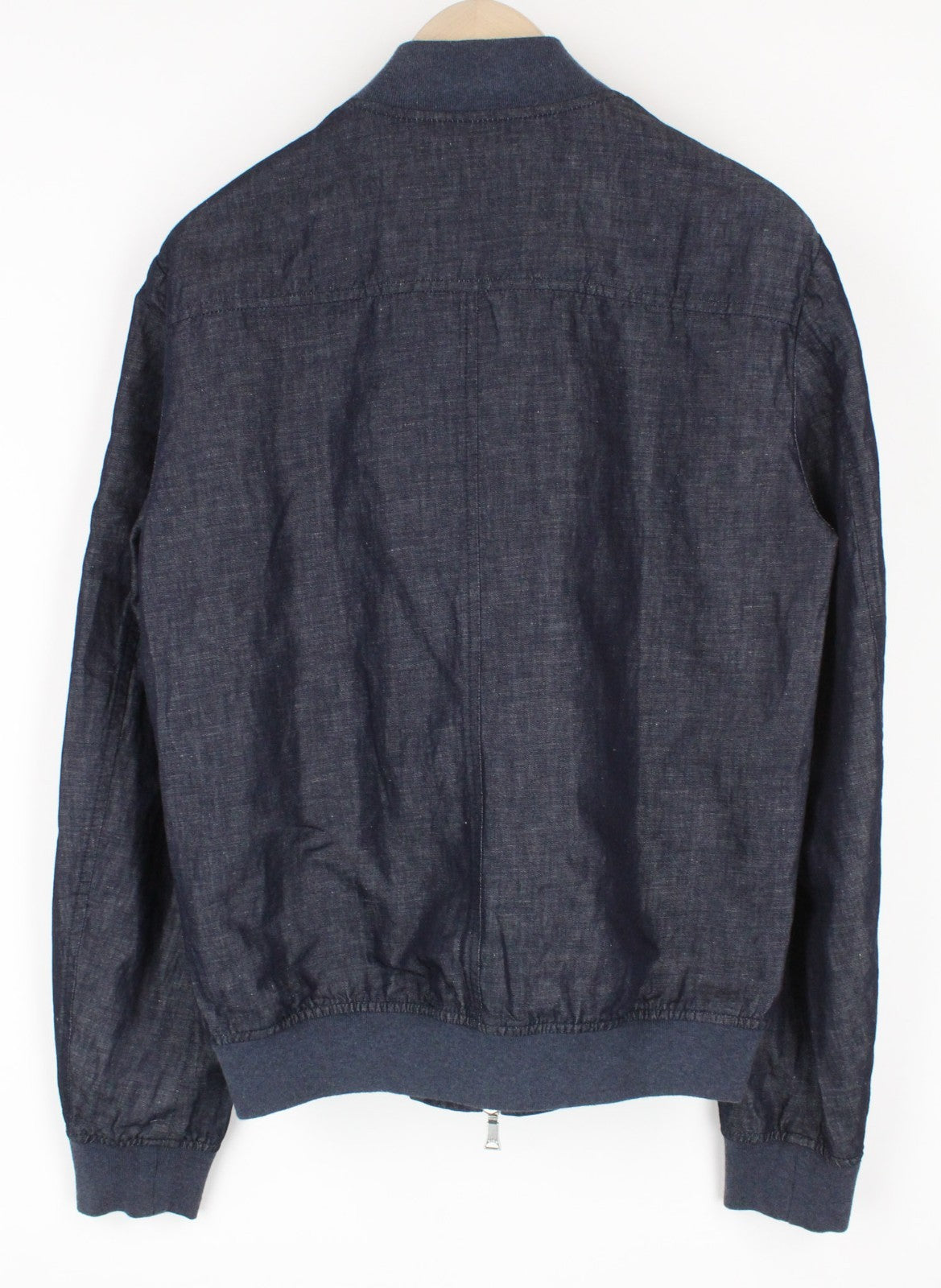 RICHMOND Men Jacket IT48 M Blue Melange Classic Lightweight Bomber Linen Cotton
