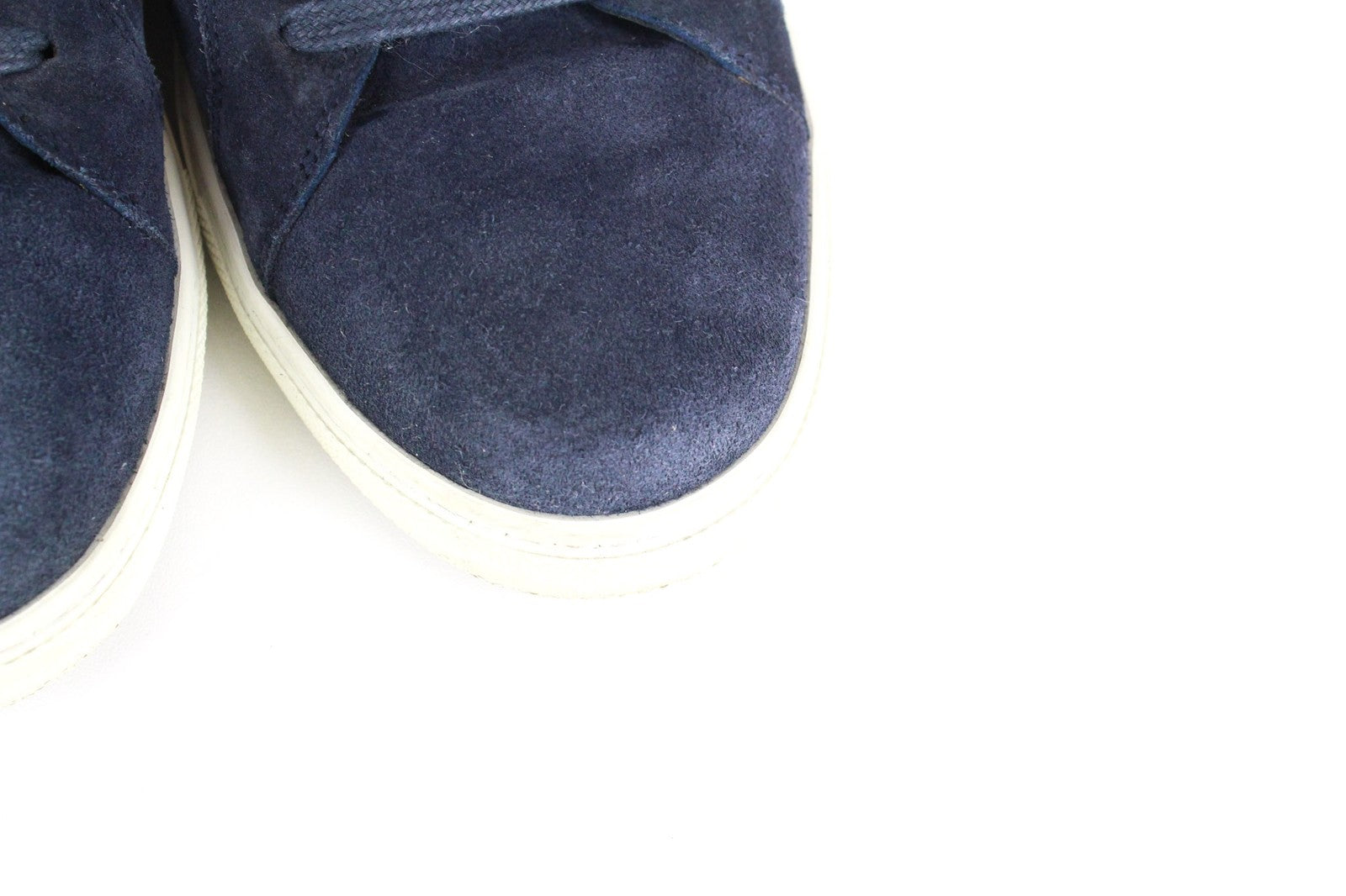 SUITSUPPLY Men Sneakers EU40 Marine Blue Suede Calf Leather Low-Top Classic