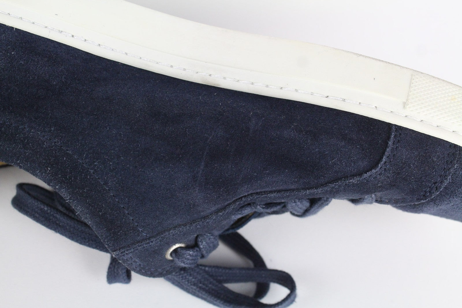 SUITSUPPLY Men Sneakers EU40 Marine Blue Suede Calf Leather Low-Top Classic