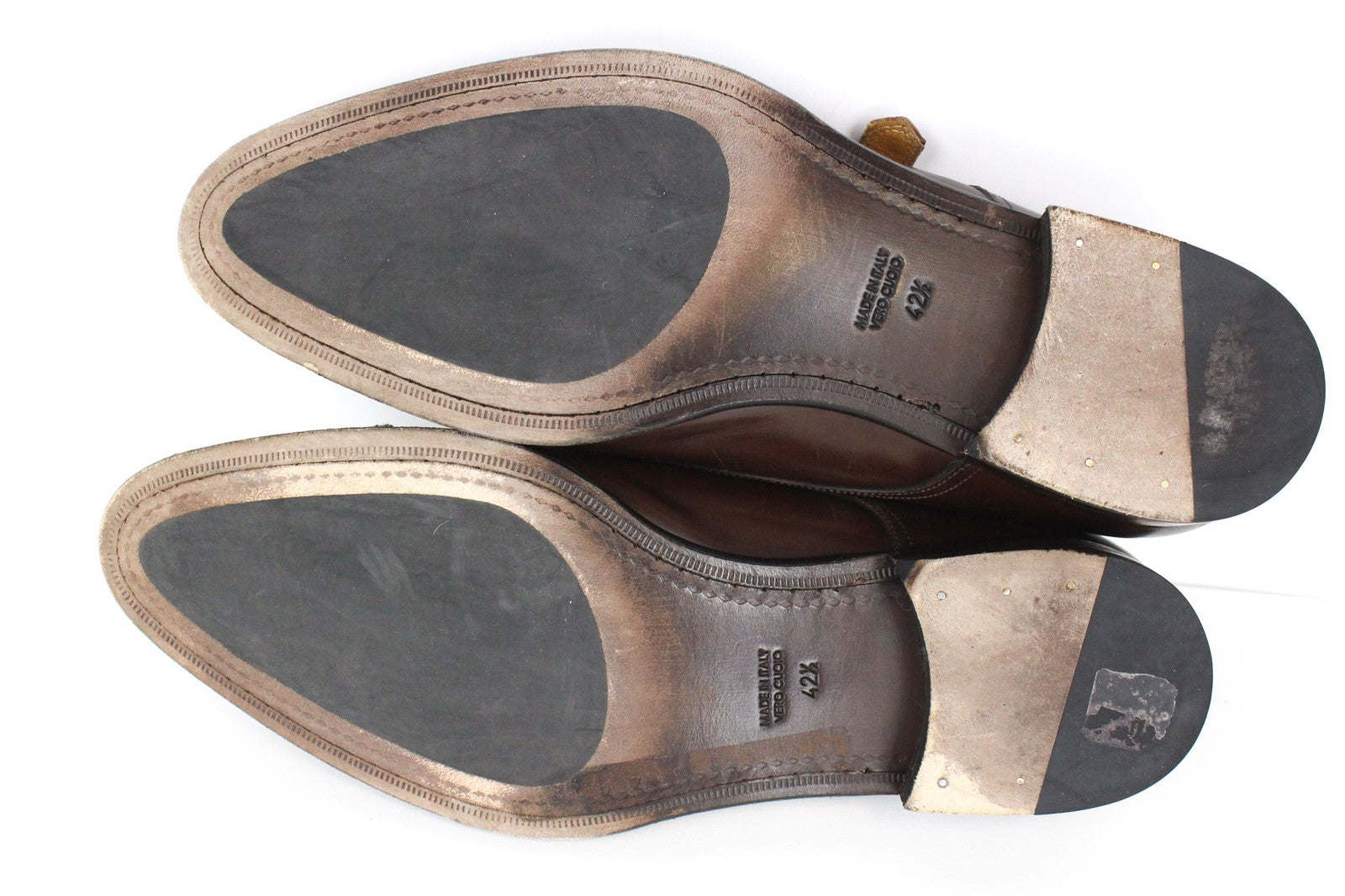 SUITSUPPLY Men Formal Shoes EU42.5 Mid Brown Leather Double Monk Strap Classic
