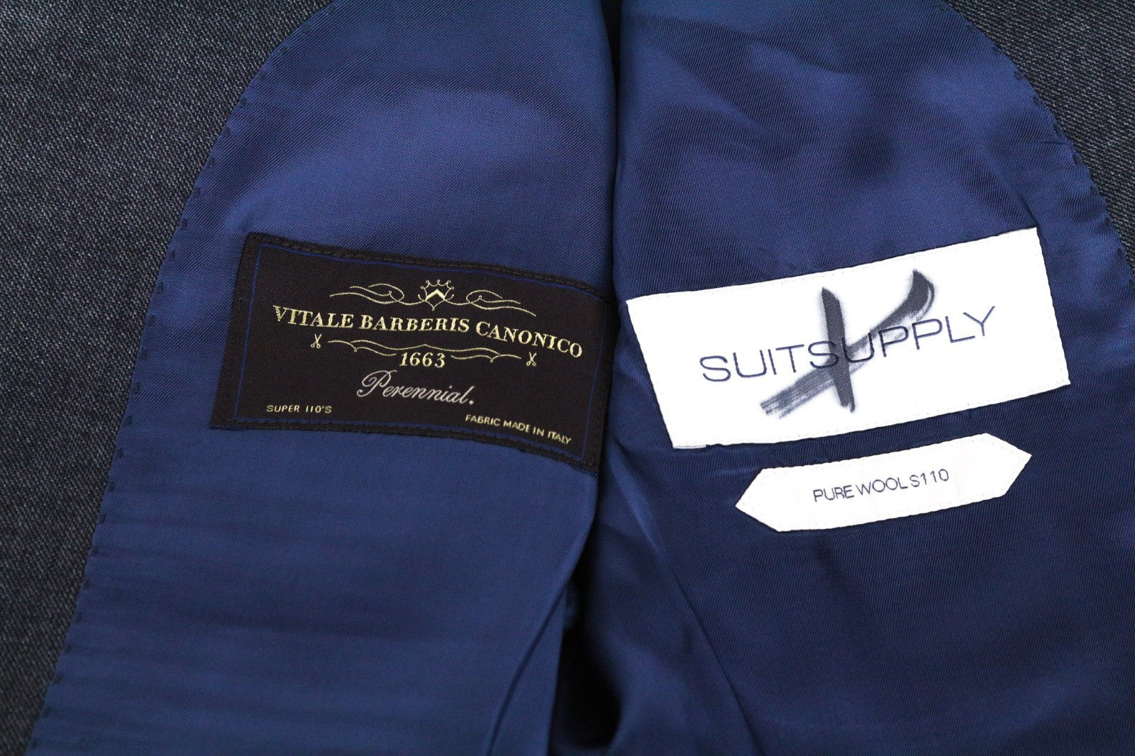 SUITSUPPLY Lazio Men Suit UK36R Pure Wool Super 110's Slim Grey 3 Piece
