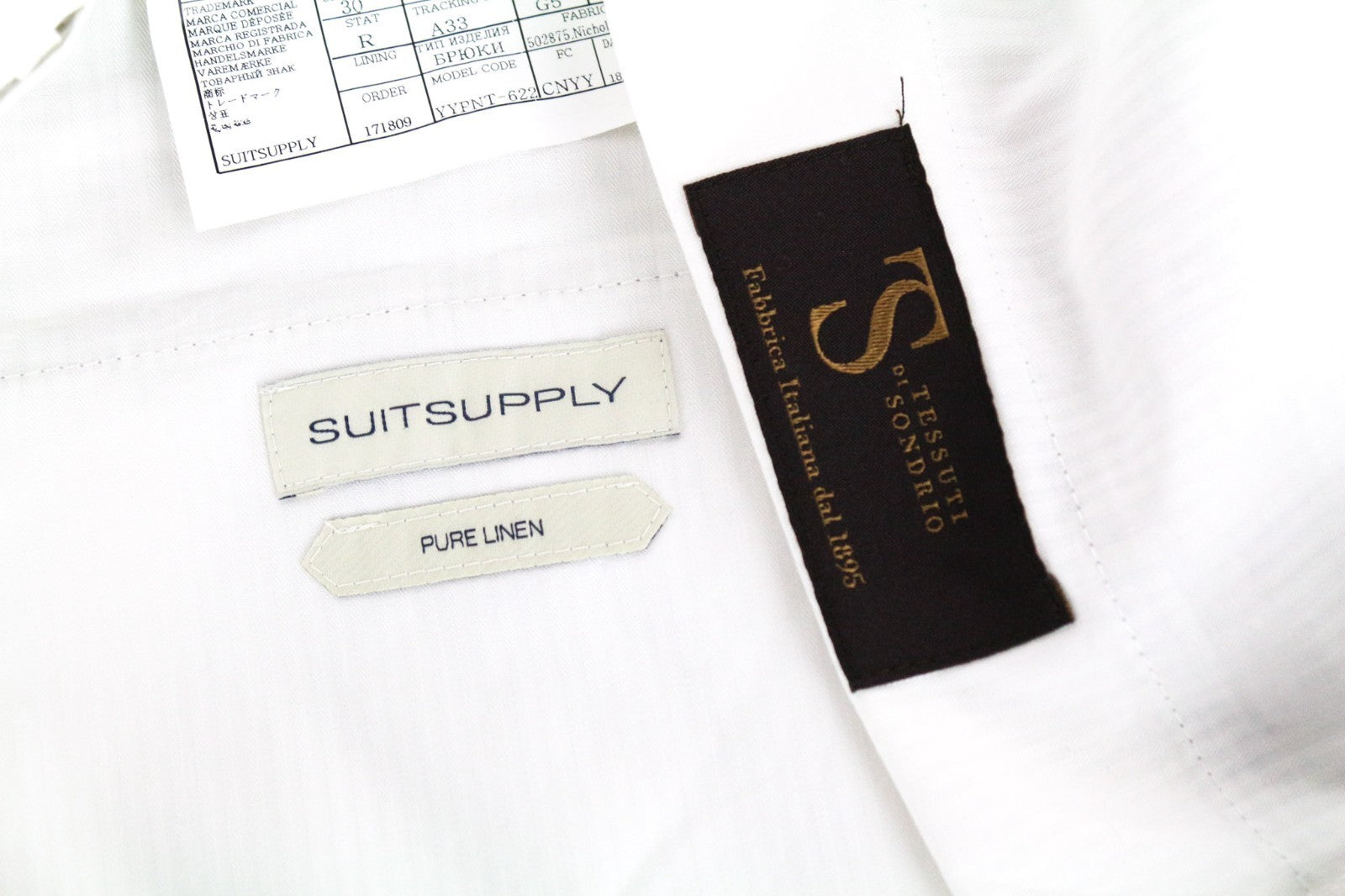 SUITSUPPLY Ferrara Men Suit UK36R Patterned Linen Trousers Vest Grey 2Piece