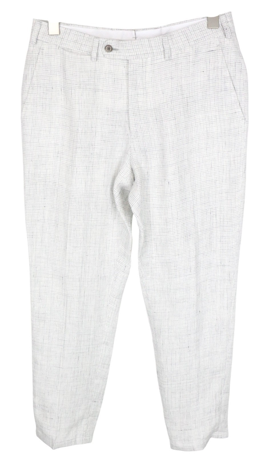 SUITSUPPLY Ferrara Men Suit UK36R Patterned Linen Trousers Vest Grey 2Piece