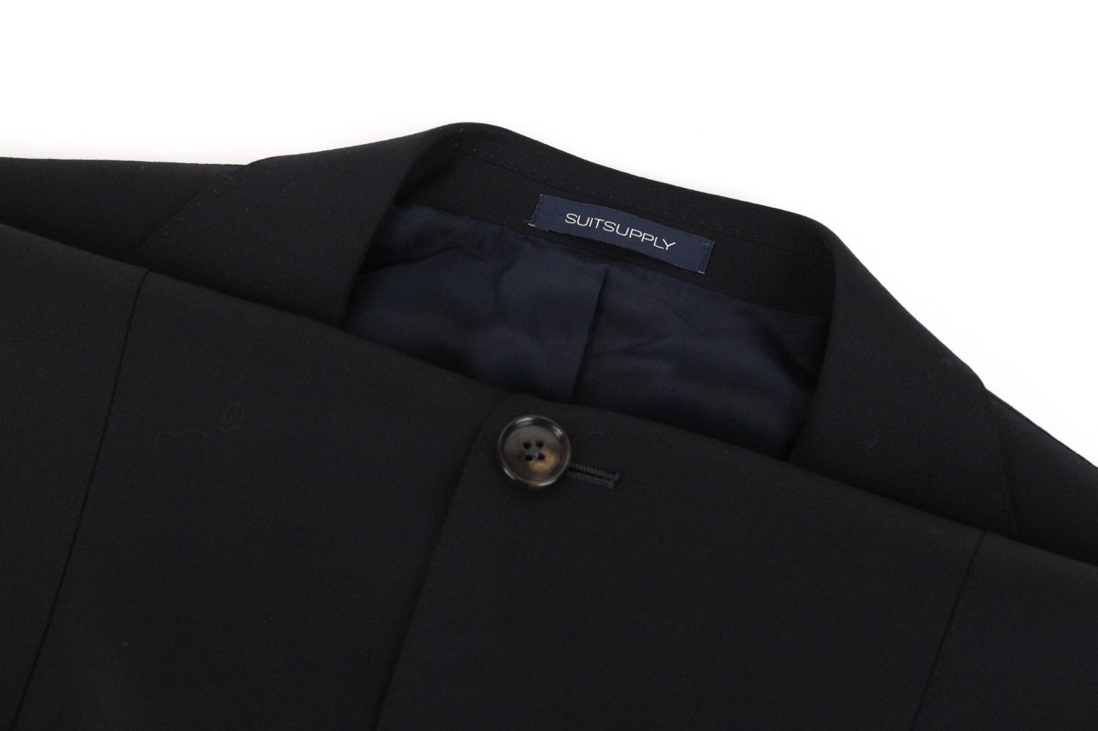 SUITSUPPLY Sienna Men Blazer UK38L Black Pure Wool Super 150's Single-Breasted
