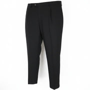 SUITSUPPLY Brescia Men Trousers UK40R Black Wool Stretch Pleated Front Classic