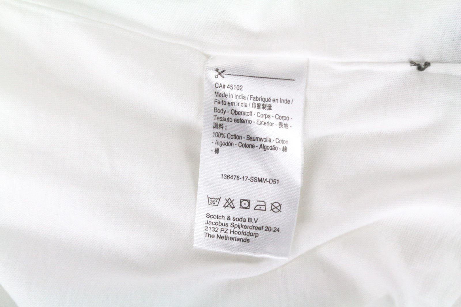 SCOTCH & SODA Ams Couture Men T-Shirt 2XL White Pure Cotton Short Sleeved Logo
