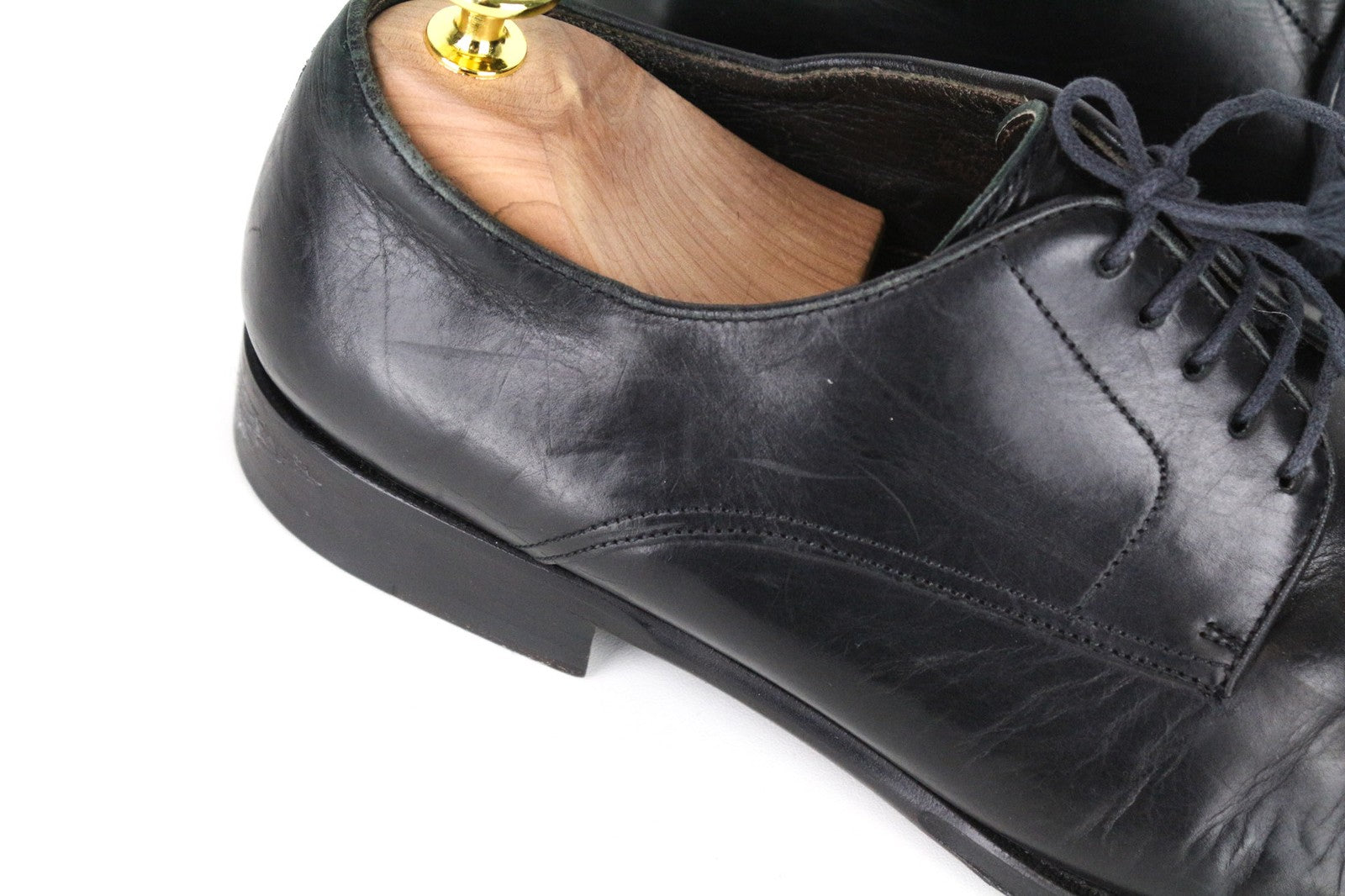 SUITSUPPLY Men Formal Shoes EU40.5 Black Genuine Leather Classic Laced Low-Top