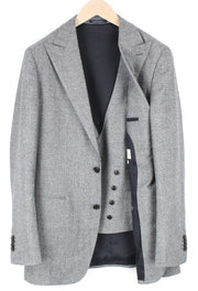 SUITSUPPLY Havana Peak Jetted Men Suit UK40L Houndstooth Grey 2Pc Wool S120