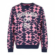 SCOTCH & SODA Men Sweatshirt L Pink Graphic Cotton Jersey Crew Neck Fleece