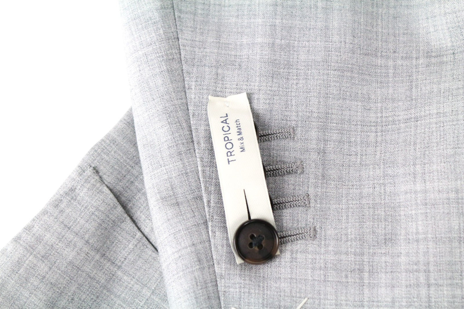 SUITSUPPLY Havana Patch Men Suit UK40L Wool S120s Grey 2-Piece Melange Slim
