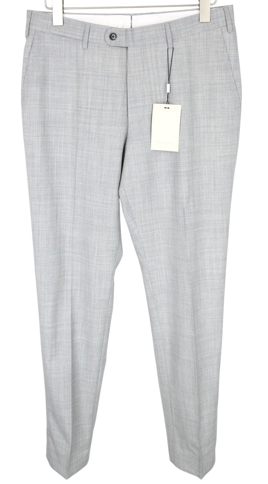SUITSUPPLY Havana Patch Men Suit UK40L Wool S120s Grey 2-Piece Melange Slim