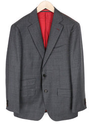 SUITSUPPLY Sienna Men Blazer UK38R Pure Wool Grey Birdseye Check Straight-Slim