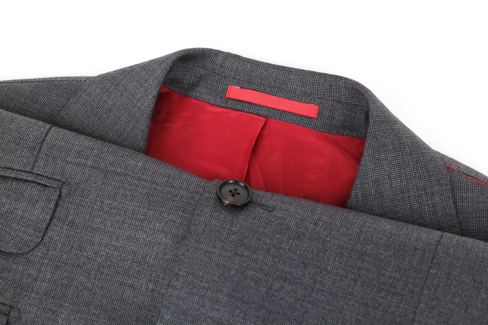 SUITSUPPLY Sienna Men Blazer UK38R Pure Wool Grey Birdseye Check Straight-Slim