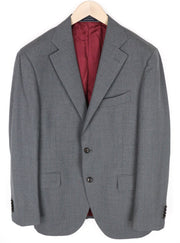 SUITSUPPLY La Spalla Men Blazer UK44S Grey Melange Slim Traveller Pure Wool