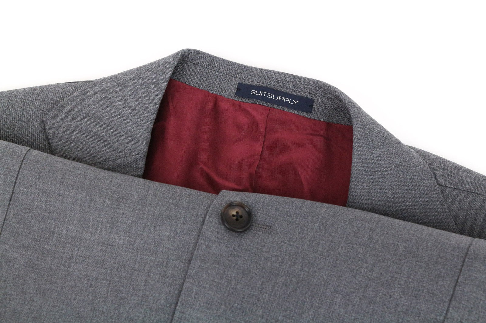 SUITSUPPLY La Spalla Men Blazer UK44S Grey Melange Slim Traveller Pure Wool