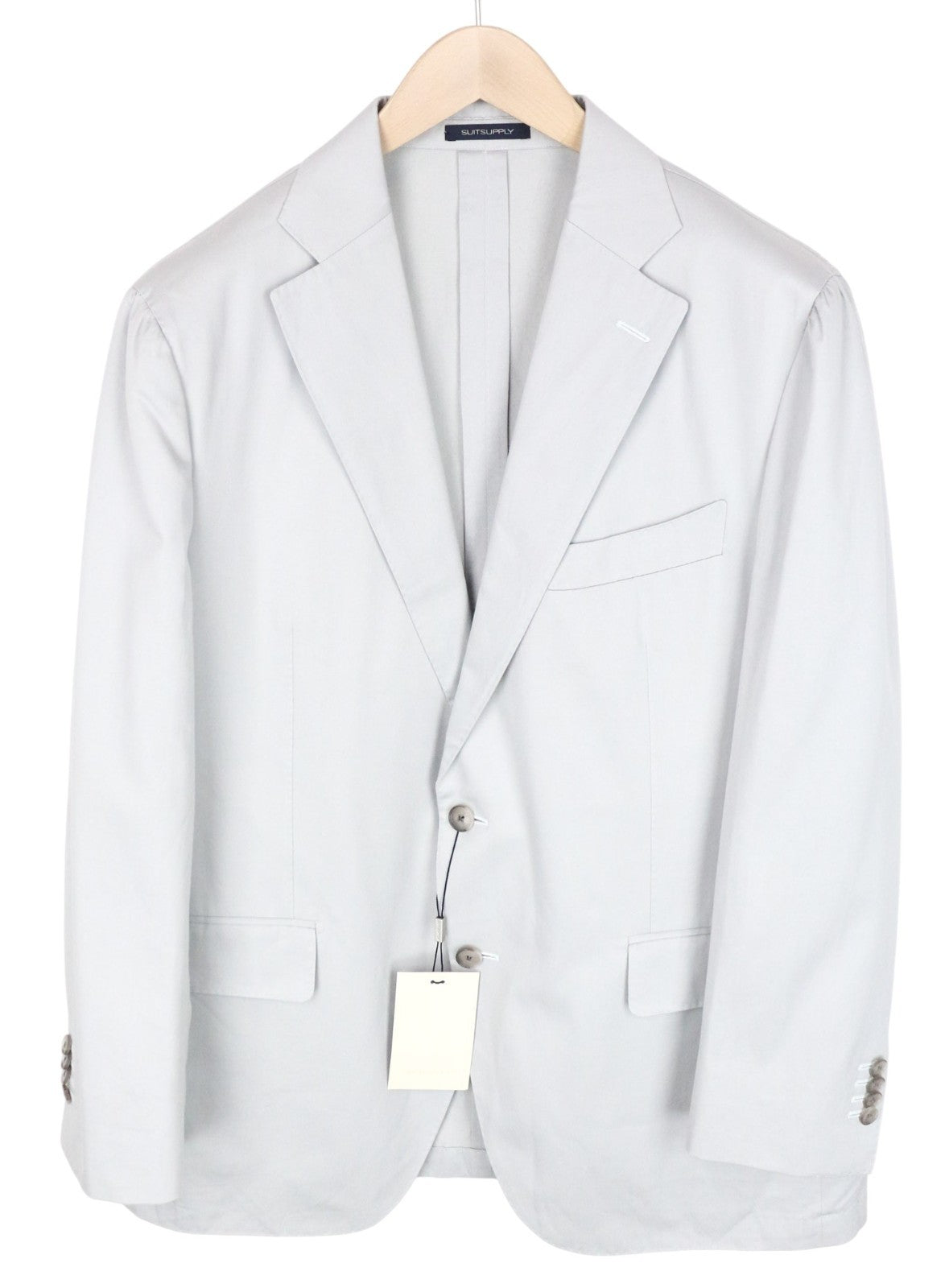 SUITSUPPLY La Spalla Men Blazer UK46S Light Grey Slim Cotto Cashmere Unlined