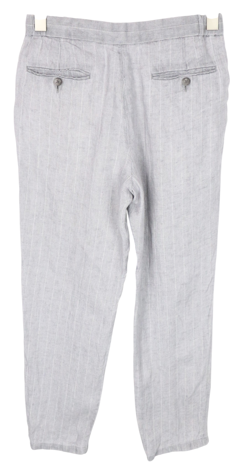 SUITSUPPLY Ames Pleat Men Trousers UK28R Grey Pinstriped Slim Linen Pleated