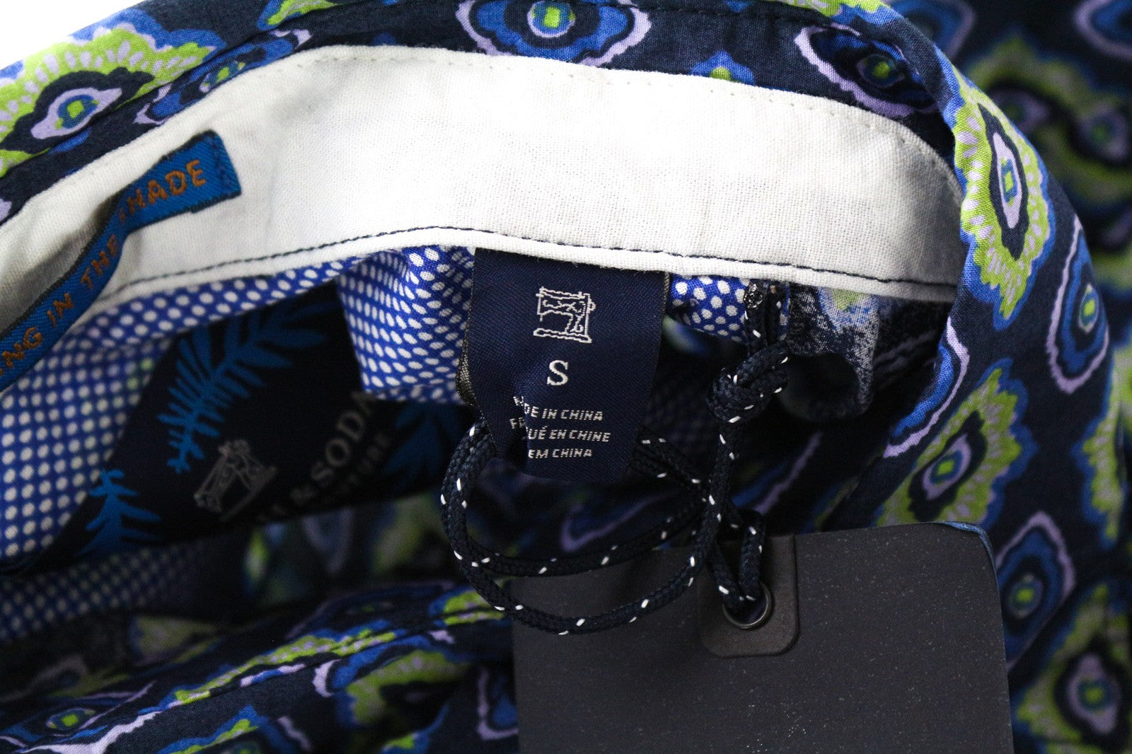SCOTCH & SODA Men Shirt S Blue Graphic Print Button Up Pure Cotton Spread