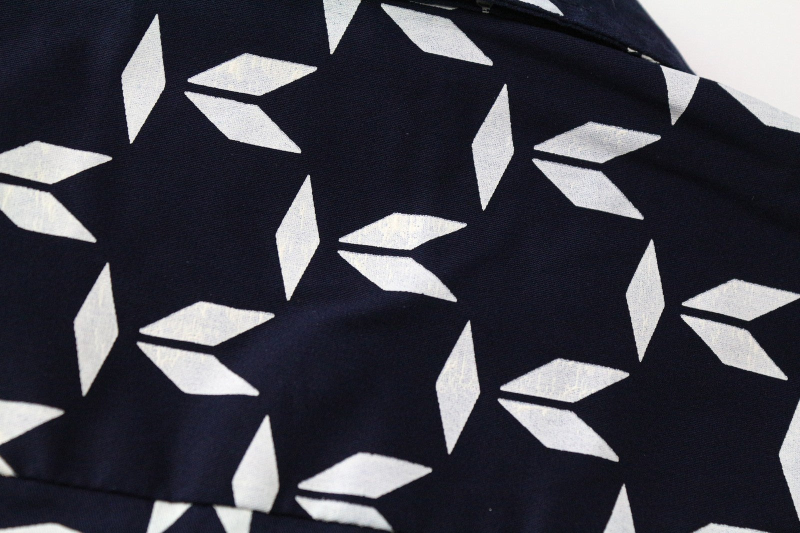 SCOTCH & SODA Men Shirt M Marine Blue Geometric Print Cotton Blend Stretch Slim