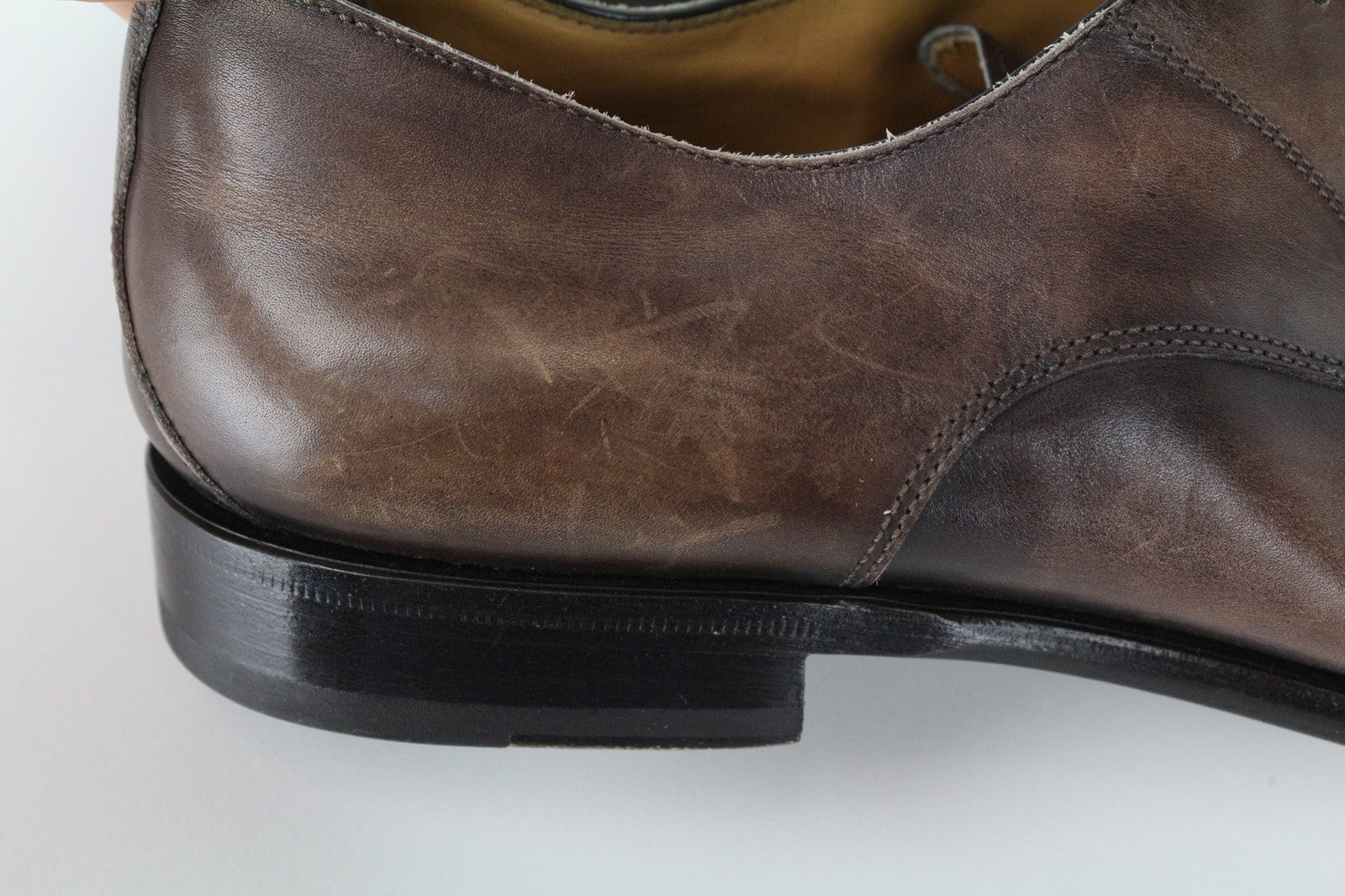 SUITSUPPLY Men Formal Shoes EU43.5 Mid Brown Calf Leather Derby Classic Lace-Up