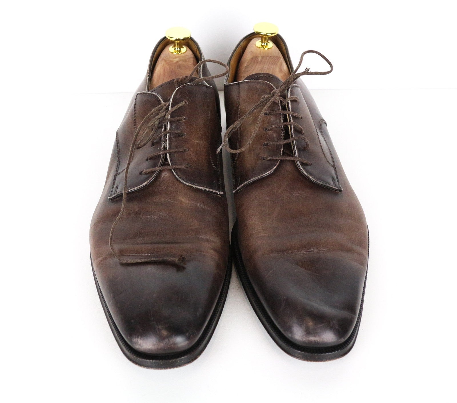 SUITSUPPLY Men Formal Shoes EU43.5 Mid Brown Calf Leather Derby Classic Lace-Up